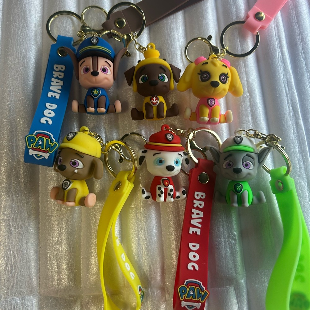 6 pc Paw Patrol Keychain Set
